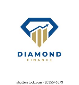 Diamond Finance Logo Template Design. Vector illustration