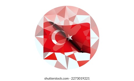 Diamond flag of Turkey, high quality vector