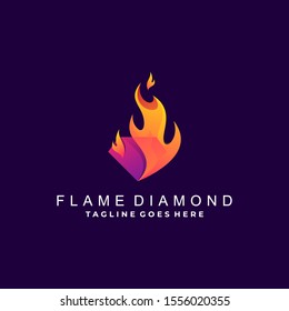 Diamond Flame Colorful Vector Template Design Illustration, suitable for the beauty industry, multimedia jewelry stores and all other related businesses.