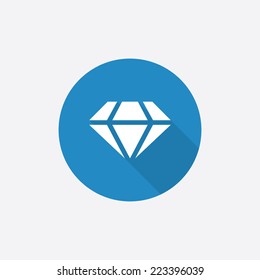 diamond Flat Blue Simple Icon with long shadow, isolated on white background  