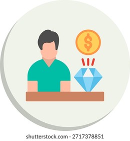Icono de estilo de círculo plano de diamante