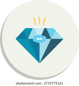 Icono de estilo de círculo plano de diamante