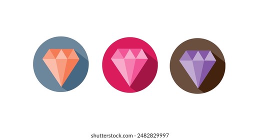 Diamond Flat Design Crime Punishment Icon with three color