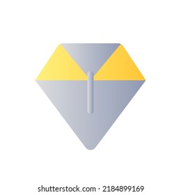 Icono Ui de color de gradiente plano de diamante. Piedra de piedra y joyas preciosas. Riqueza y abundancia. Brillante. Pictograma simple relleno. GUI, diseño UX para aplicaciones móviles. Ilustración RGB aislada por vectores