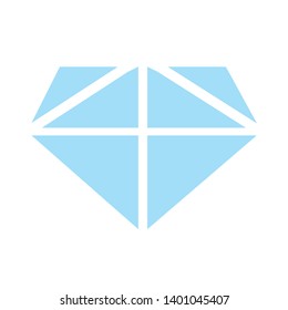Diamond flat icon, Jewelry vector sign, flat style pictogram isolated on white. Gemstone symbol, logo illustration. Editable Pixel perfect - Vector