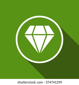 diamond flat icon with long shadow. vector illustration