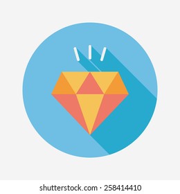 diamond flat icon with long shadow,eps10