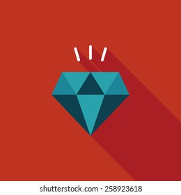 diamond flat icon with long shadow,eps10