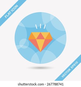 diamond flat icon with long shadow,eps10