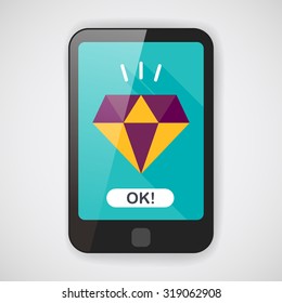 diamond flat icon with long shadow,eps10