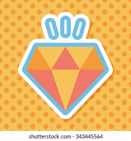 diamond flat icon with long shadow,eps10