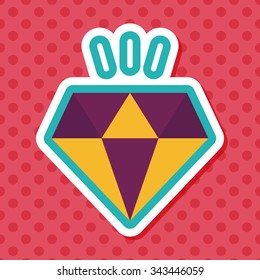 diamond flat icon with long shadow,eps10