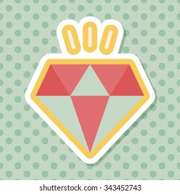 diamond flat icon with long shadow,eps10