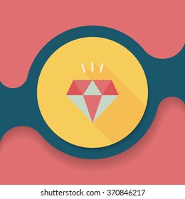 diamond flat icon with long shadow,eps10