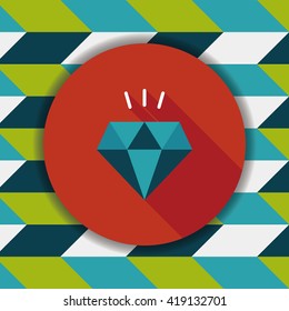 diamond flat icon with long shadow,eps10