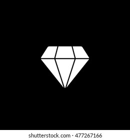 Diamond Flat Icon On Black Background