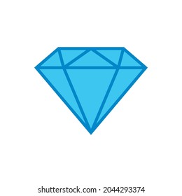 Diamond flat icon on white background