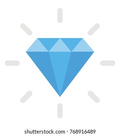 
Diamond flat icon. Shiny diamond 
