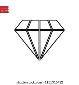Diamond flat icon. Single high quality outline symbol of wedding for web design or mobile app. Thin line signs of love for design logo, visit card, etc. Outline logo of happy