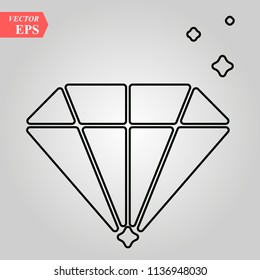 Diamond flat icon. Single high quality outline symbol of wedding for web design or mobile app. Thin line signs of love for design logo, visit card, etc. Outline logo of happy eps 10