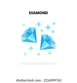Diamond flat icon. Vector illustration on white background. Can used for digital product, presentation, UI and many more.