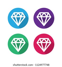 Diamond flat icons. Isolate on white background. Vector.