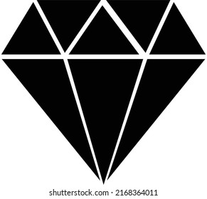 Diamond in flat style. Abstract black diamond collection icon. Linear markings. Vector diamond design logo icon.