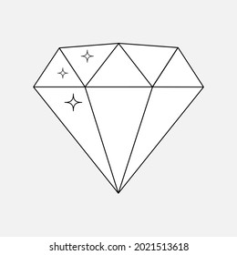 Diamante de estilo plano. Ilustración del vector