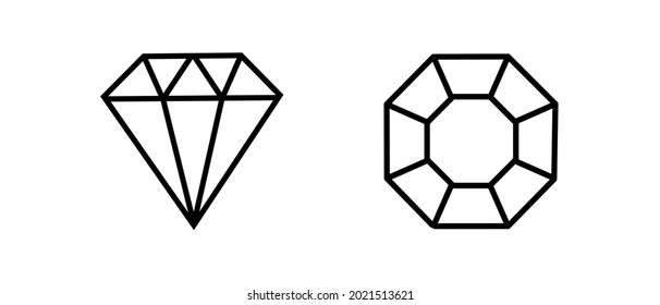 Diamond in a flat style. Vector illustration