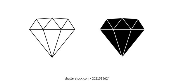 Diamante de estilo plano. Ilustración del vector