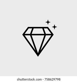 Diamond flat vector icon