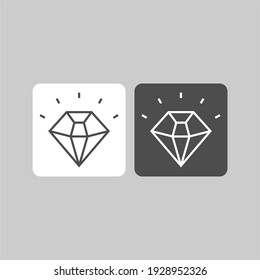 Icono de vector plano de diamante. Icono de vector plano brillante