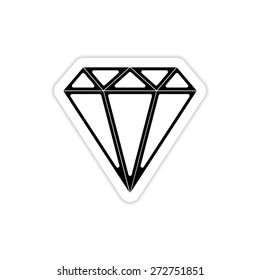 Diamond. Flat vector icon on a white background with shadow 