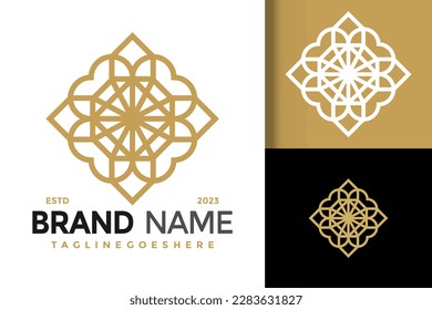 Diamond flower jewellery logo vector icon illustration