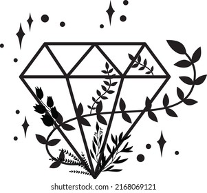 Diamond Flower on a White background