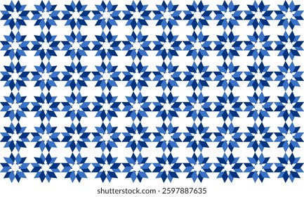 diamond flowers, seamless pattern with two tone blue flowers, light blue flower hexagon block of blue background background design for fabric print, ceramic Japanese style checkerboard