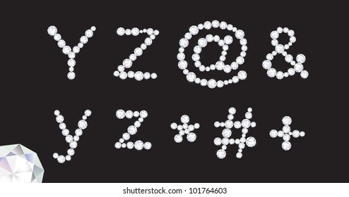 diamond font, zircons type - y, z, &