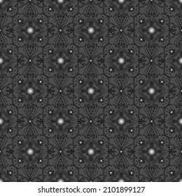 Diamond foulard in half drop layout. seamless vector in grays