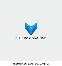 diamond fox animal modern logo
