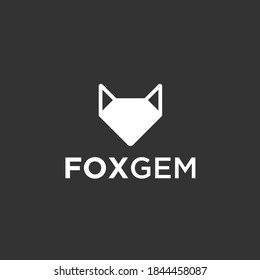 diamond fox logo design vector illustration