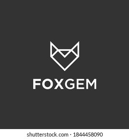 diamond fox logo design vector illustration