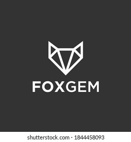 diamond fox logo design vector illustration