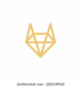 Plantillas de diseño del logotipo de vectores minimalistas de Diamond Fox Modern	