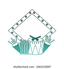 diamond frame with carnival elements