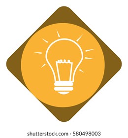 diamond frame with circular shape and light bulb icon