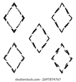Icono de marco de diamante. Símbolo de punto negro. Detalle de contorno simple. Emblema del marco de Vector. EPS 10.
