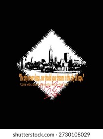 Diamante enmarcado Paisaje urbano Sueños de esperanza Ilustración vectorial