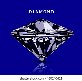 Diamond in front view. Vector illustration