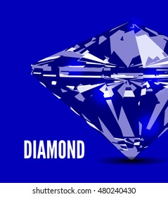 Diamond in front view. Vector illustration