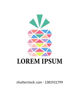 diamond fruit logo icon for creative media or food industry